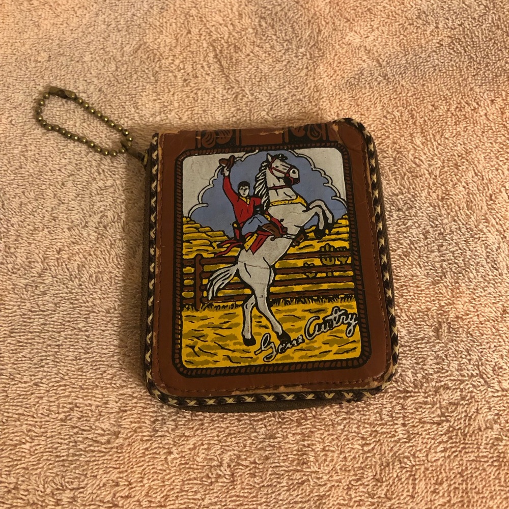 Vintage Gene Autry & Champion Zip Close Wallet With Original Paper Card
